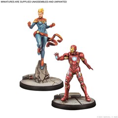 Marvel Crisis Protocol Avengers Affiliation Pack – Iron Man Cap Black Widow NEW