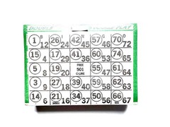 1 on Double Action Double Play Bingo Paper Cards-Pack of 500-Color Green Border