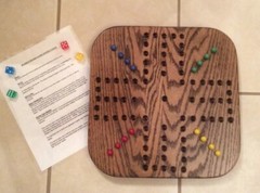 18 ” WALNUT STAINED WOODEN OAK AGGRAVATION MARBLE GAME BOARD 2 TO 4-PLAYER NEW