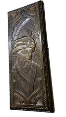VINTAGE Soviet Hand Carved WOOD BACKGAMMON Board Game USSR Arab Sheikh Design
