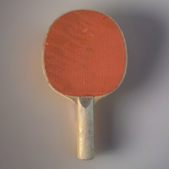 (4) Vintage Wilson E6036 Wooden Ping Pong / Table Tennis Paddles Orange/Brown