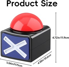 2 Pack Game Buzzers with Lights & Sound – Quiz Buzzer Buttons for Family Feud