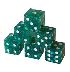 Resin Dice Set 6pcs – Mermaid Sparkles Teal – Handmade Replacement Dice Games