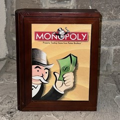 Monopoly Bookshelf Edition Vintage 42749 Wooden Wood Hasbro – See Description