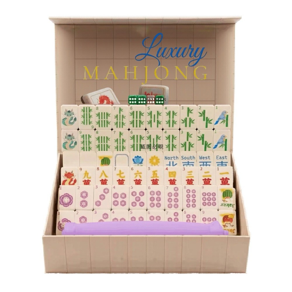 American Floating Mahjong Tile Set 160 Tiles Pool Ready Bag Dice Free Shipping