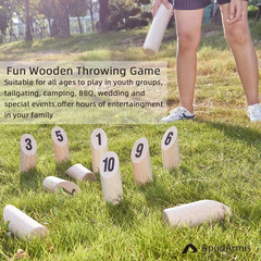 ApudArmis Wooden Tossing Game Set, Numbered Block Toss Games Set with Scoreboard