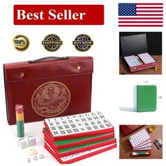 Deluxe Portable Chinese Mahjong Set – 146 Large Numbered Tiles & Chips Included