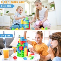 48PCS Stack Game for Adult & , Board Tower Games for Family Travel Party, 2 P…