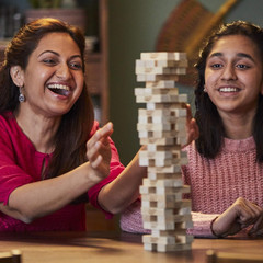 Hasbro Gaming Jenga Wooden Blocks Stacking Tumbling Tower Game | Party Games for