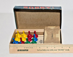 Vtge 1954 Parker Bros. Sorry Game -Rules, Pieces, Cards still wrapped! No Board