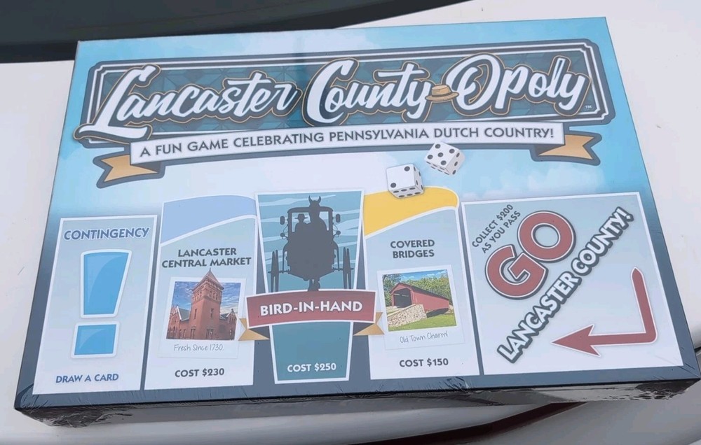 New Lancaster County Opoly Monopoly Board Game (Late for the Sky) 730799004407