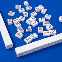 GUSTARIA Large Mahjong Mat with Black Carrying Bag (Blue,31.5 Large, Blue