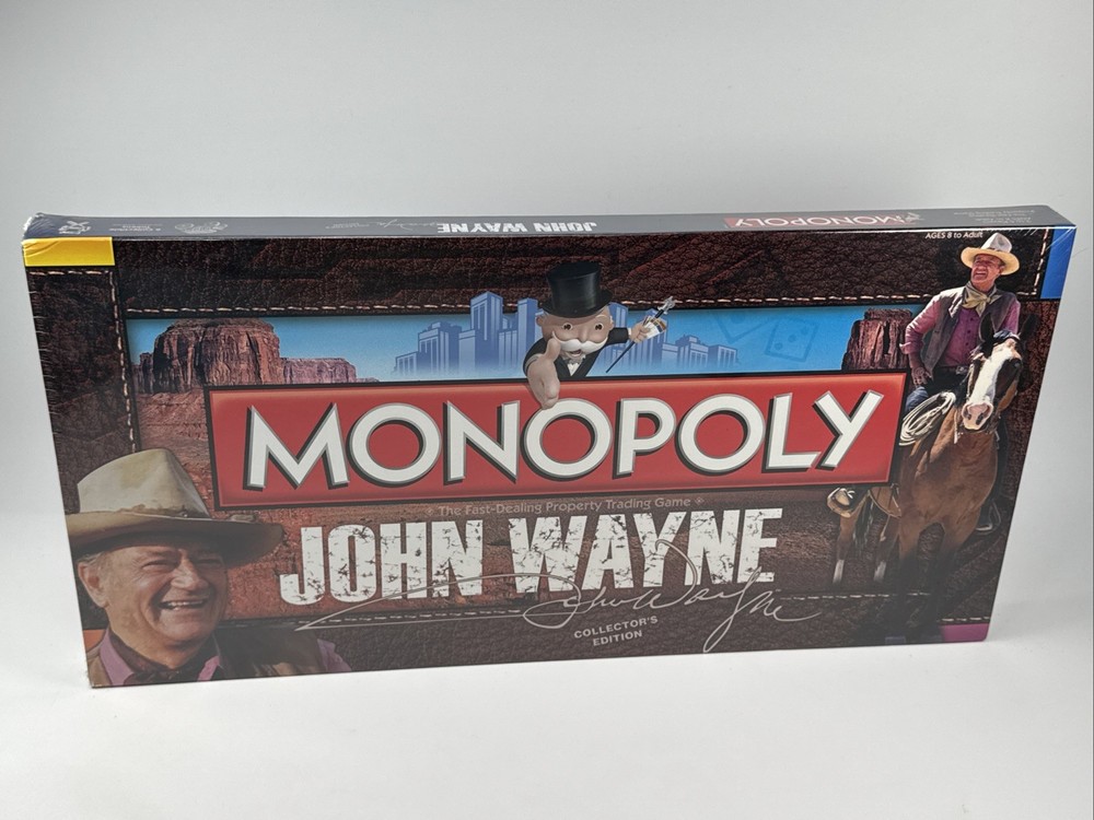 Monopoly John Wayne Collector’s Edition Board Game SEALED New in Box Complete