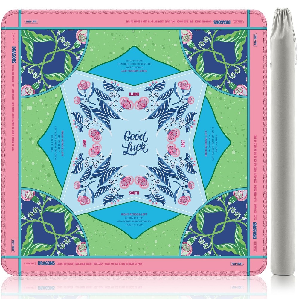 Mahjong Mat, 31.5×31.5 Inches Mahjong mat for Table, Anti-Slip Noise Reduct