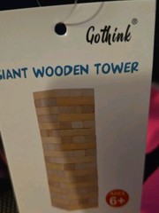 Giant Tumbling Tower Game 51pcs Wooden Blocks Stacking Up to 5.5 Feet – Fun