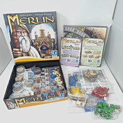 MERLIN + EXPANSIONS Queenie 1 & 2 board game Stefan Feld 2017 +organizers