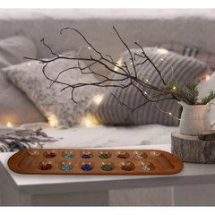 WE Games Solid Wood Mancala Board Game with Walnut Stain New Sealed