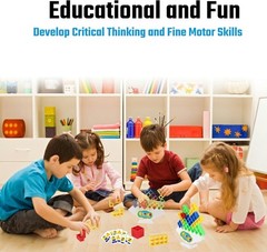 Multicolor Educational Stacking Tower – 64 Pcs Party Game for All Ages
