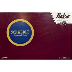 Hasbro Scrabble Retro Series 1949 Edition Board Game Wood Tiles B2850 Burgundy