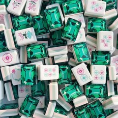 American Mah Jong Game set, Tiles Set, Emerald Green, 4 Layers
