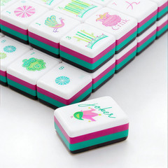 160Pcs 4-Layer Acrylic Leopard Print Engraved American Mahjong FedEx Delivery