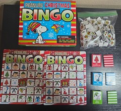 Peanuts Christmas Bingo Board Game – Snoopy Holiday Set COMPLETE