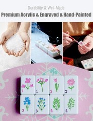 2026 American Mahjong Tile Set, 160 Pink Engraved Cute Mahjong Tiles with Mahjon