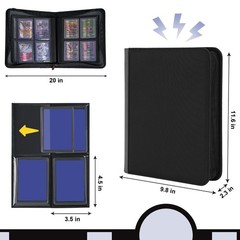 PREZA Toploader Binder – Holds 112 Top Loaders – 3 x 4 inches, Black – Small