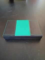 Vintage Double Six Dominoes Set in the original Green vinyl case B24