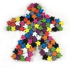 Educational 100 Wooden Meeples – Multi-Color Game Tokens for Creative Play