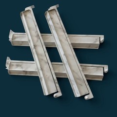 American Mahjong Rack Set of 4 White Marble Acrylic 18.5 Inch with Pushers