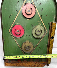 1934 Lindstrom Steeplechase Bagatelle Horse Race Game Wooden Pinboard