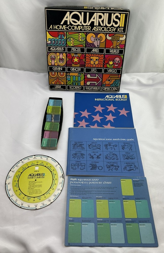 1973 Aquarius II Home Computer Astrology Kit by Riess Games Complete Great Cond