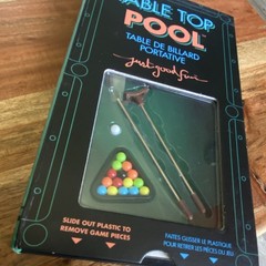 YES designs Table Top Pool Portable Complete Game Set w/ Balls, Cues & Rack