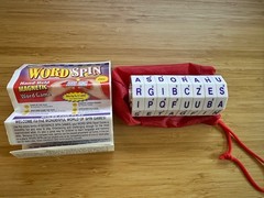 Word Spin Scramble Hand Held Word Game by Geospace Magnets 1 or More Players