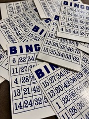 Vintage Cardboard Bingo Cards Lot/12 Junk Journals Ephemera Games Scrapbooking