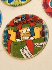 Rare Lot Of 12 Sabritos Mexico THE SIMPSONS Tazos Taso Pogs BART Marge Apu Lisa