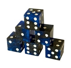 Resin Dice Set 6pcs – Royal Midnight Swirl – Handmade Replacement Dice Games