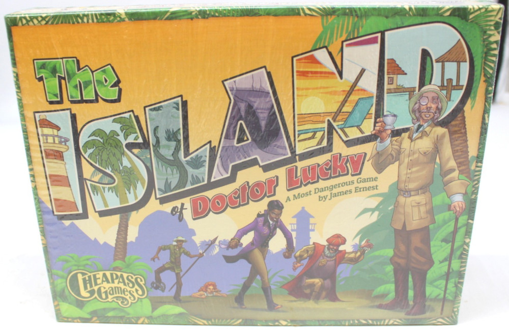 The Island of Doctor Lucky Board Game Ages 12 + Mystery Murder 2018 Cheapass