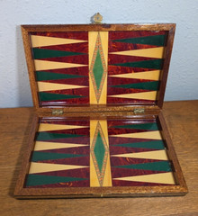 Beautiful Backgammon – Marquetry Hinged Case Wood Inlays No pieces