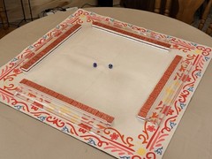 Mah Jong Complete Set w/ Racks, pink sparkle Tiles & 2 Dice (no bag)