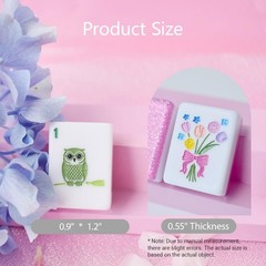 HYZYey Mahjong Tile Set 160 Acrylic Sparkle Pink Blossom American Mah Jongg G…