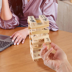 Naughty Tumbling Tower Game for Couples Adult Date Night Stacking Blocks Gift
