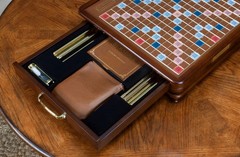 Scrabble Luxury Edition with Rotating Wooden Game Board by Winning Solutions New