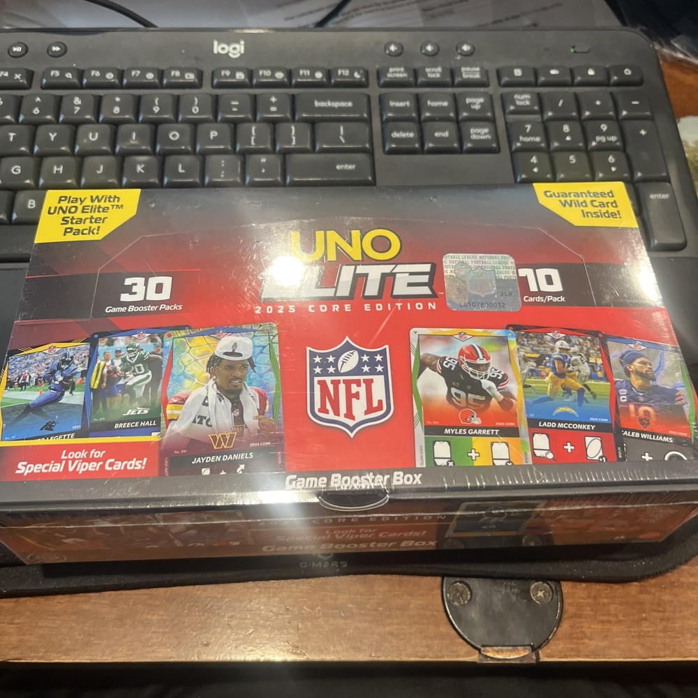 Mattel Games Uno Elite NFL 2025 Core Edition, Booster Box WILD Card New sealed