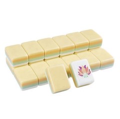 NEW! Lemon Chiffon Yellow 4-Layer Acrylic Mahjong Tiles American Set 160 Luxury