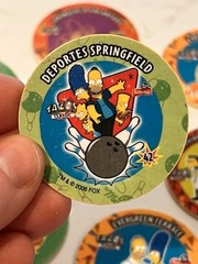 Rare Lot Of 12 Sabritos Mexico THE SIMPSONS Tazos Taso Pogs BART Marge Apu Lisa