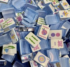 Premium American Mahjong Set 160pcs – Lucky Blue Ladybug Majestic Set