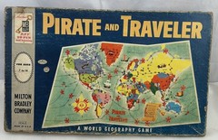 1960 Pirate and Traveler Game by Milton Bradley Complete in Good Cond FREE SHIP