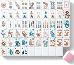1.2 Inch Engraved American Mahjong Tile Set, 168 Mahjong Tiles with Bag, Portabl